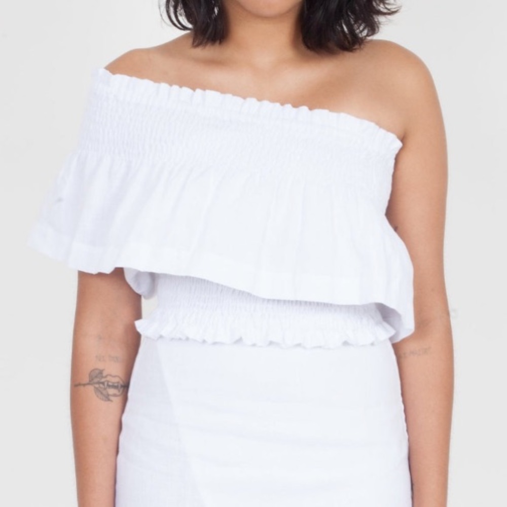 SIR THE LABEL ruched linen top